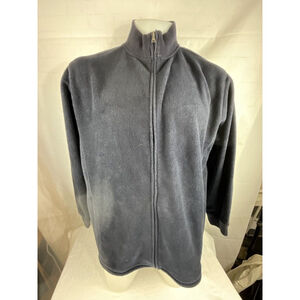 St. John's Bay Sweater Men's Size 3XL Black Fleece Long Sleeve Full Zip Adult